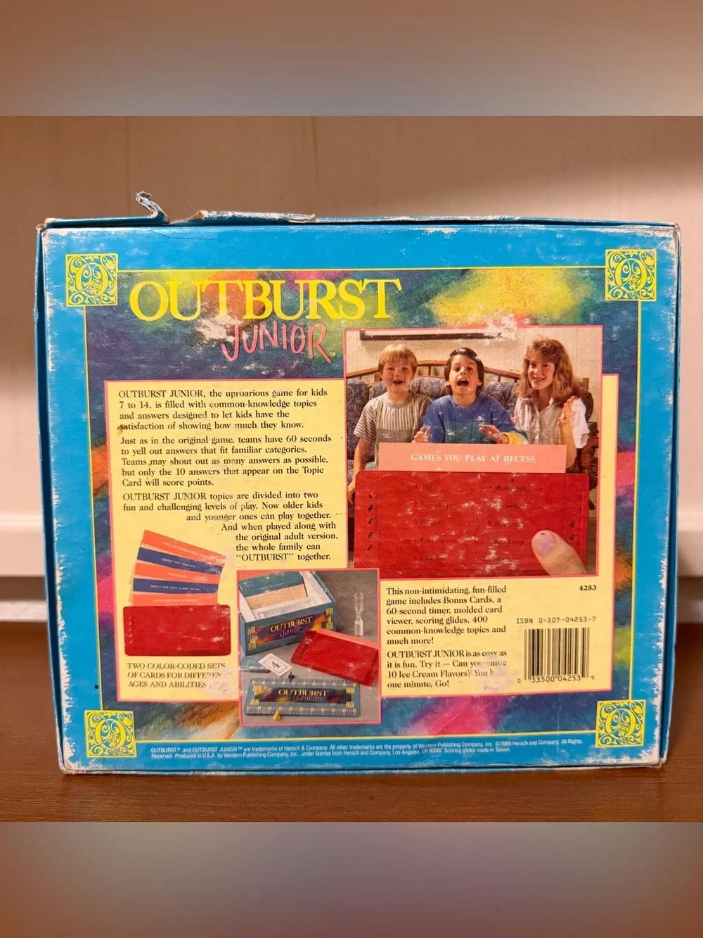 Hersch and Company Outburst Junior Trivia Board Game VTG 1989 Complete w/ Timer